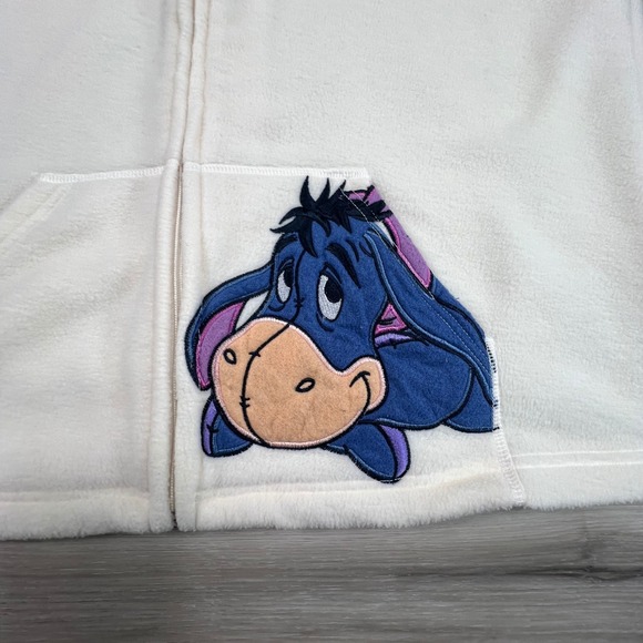 Disney Eeyore Fleece Hoodie The Wonderful World of White Blue woman's L (11/12) - Picture 5 of 10